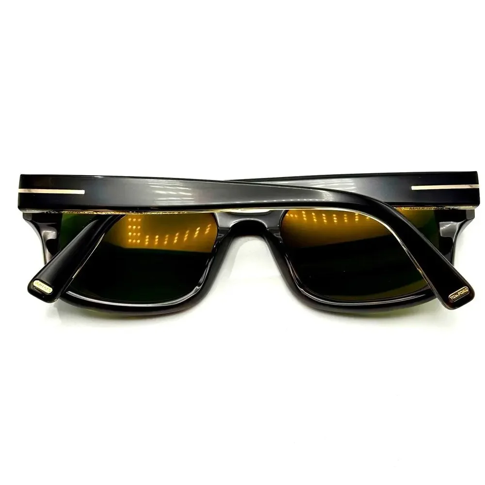 Tom Ford Sunglasses Icon TI0022 52N Havana Navigator Frame Green Lens 53-20-145